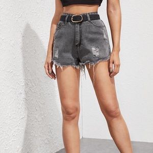 Ripped Denim Shorts